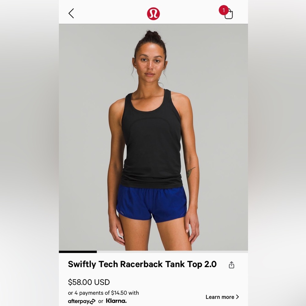Lululemon black Swiftly Tech Racerback Tank Top 2.0